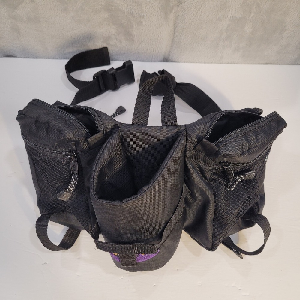 Stansport Fanny Pack Waist Pack Black Hiking Travel Water Bottle Holder Padded